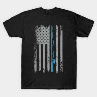 American Flag Fishing Fisherman T-Shirt